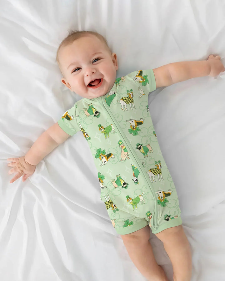 St. Patrick's Day Puppies Bamboo Shorty Zippy