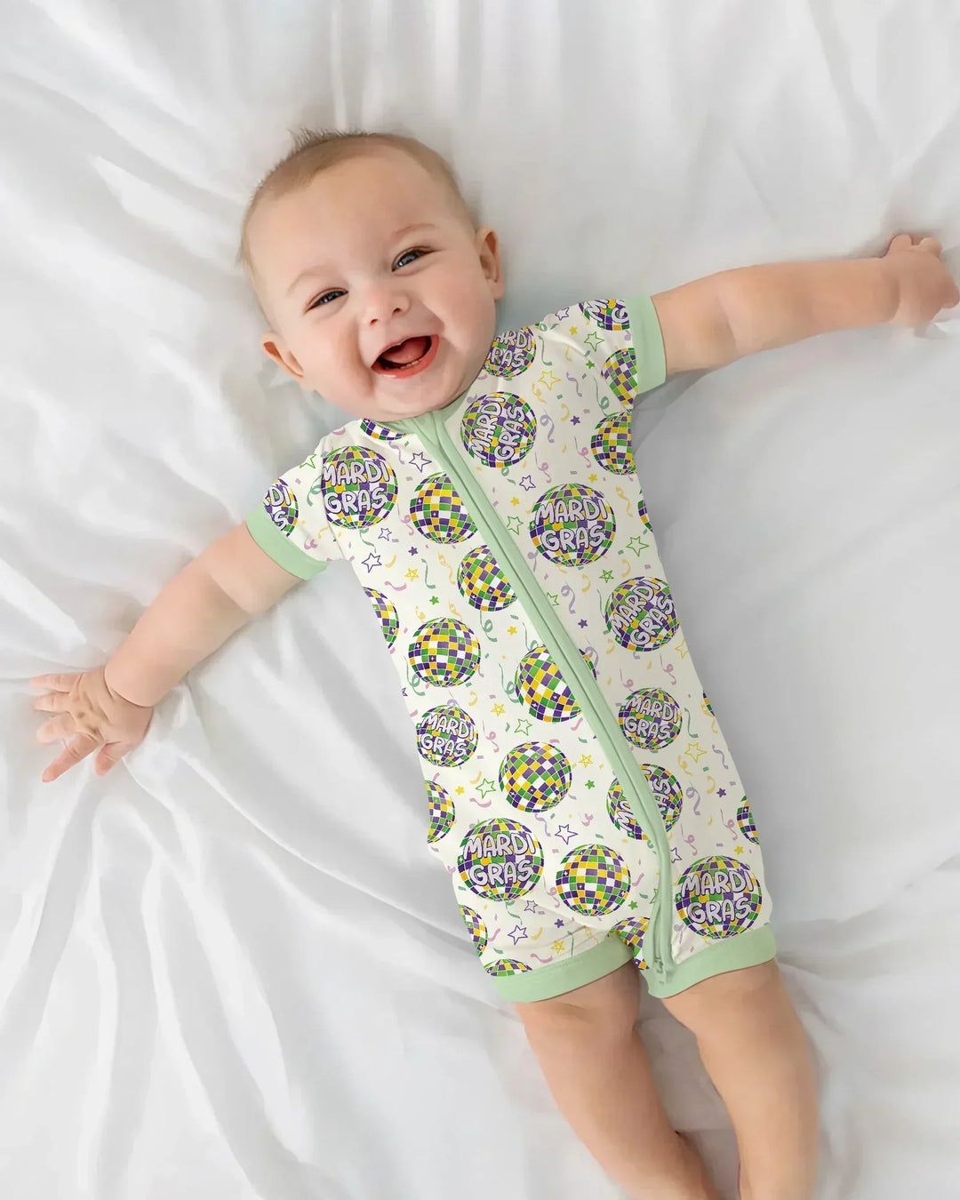 Mardi Gras Disco Ball Bamboo Shorty Zippy