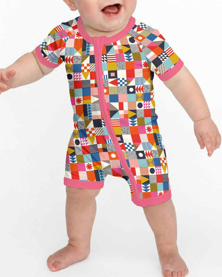 Playful Shapes Bamboo Shorty Zippy