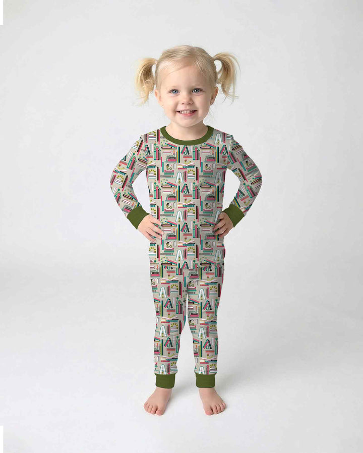 Bookworm Adventures Bamboo Two Piece Long Sleeve Pajama Set