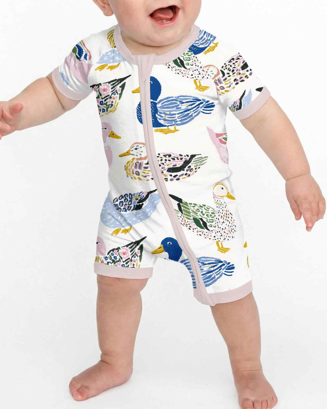 Whimsical Garden Ducks Bamboo Shorty Zippy