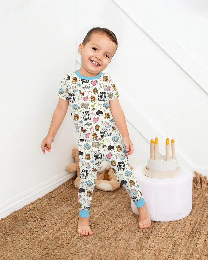 God Did It First Bamboo Two Piece Short Sleeve Pajama Set