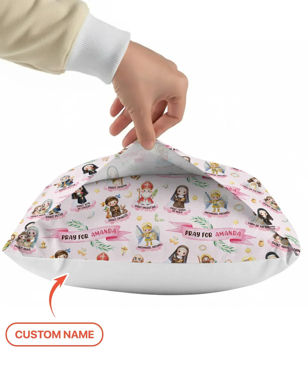 Holy Saints of Heaven Custom Name Bamboo Pillow Case