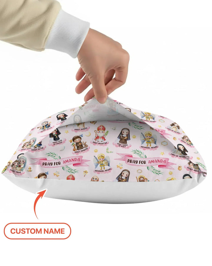 Holy Saints of Heaven Custom Name Bamboo Pillow Case