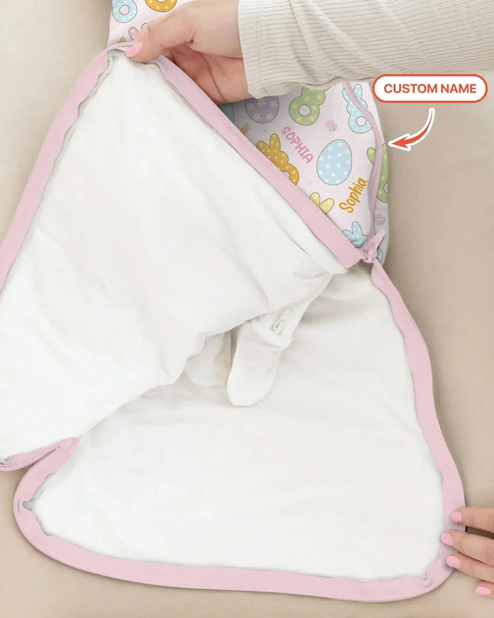 Custom Name Spring Pastel Easter Bamboo Sleep Bag