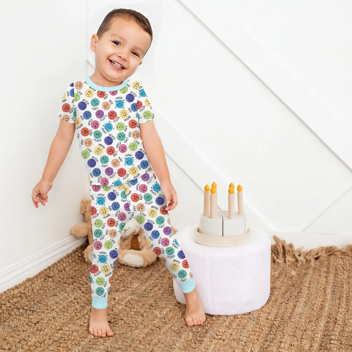 My Emotions Hebrew Bamboo Two Piece Short Sleeve Pajama Set