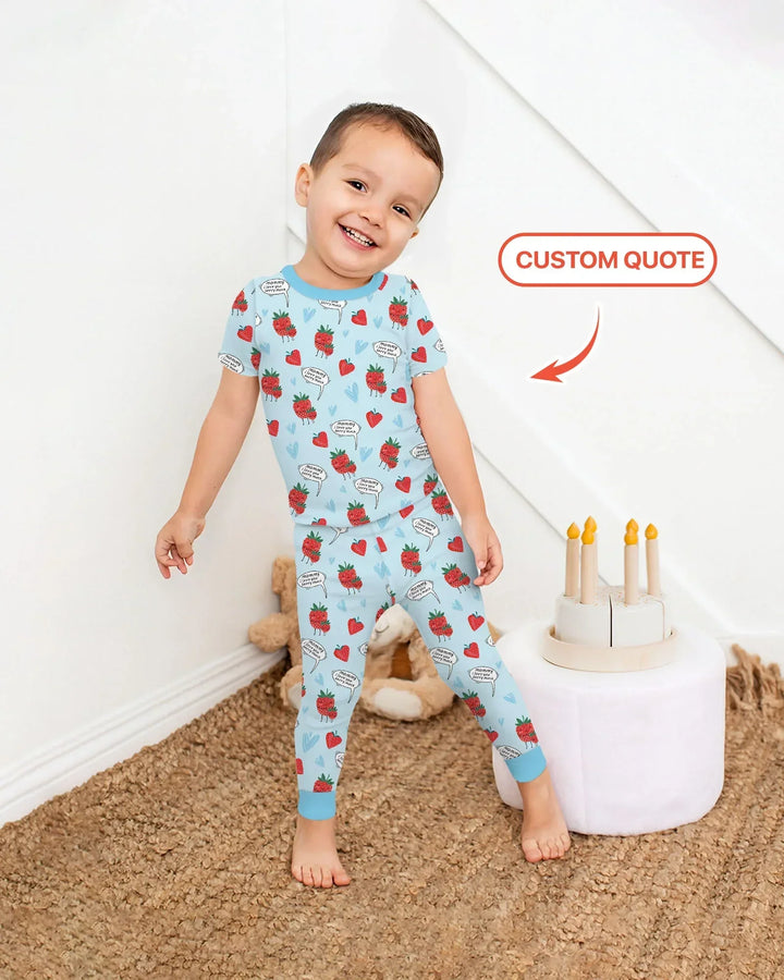 I love you berry much Bamboo Two Piece Short Sleeve Pajama Set