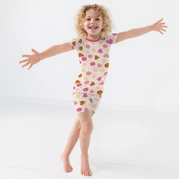 Sweet Concha Bamboo Two Piece Short Sleeve Shorts Pajama Set