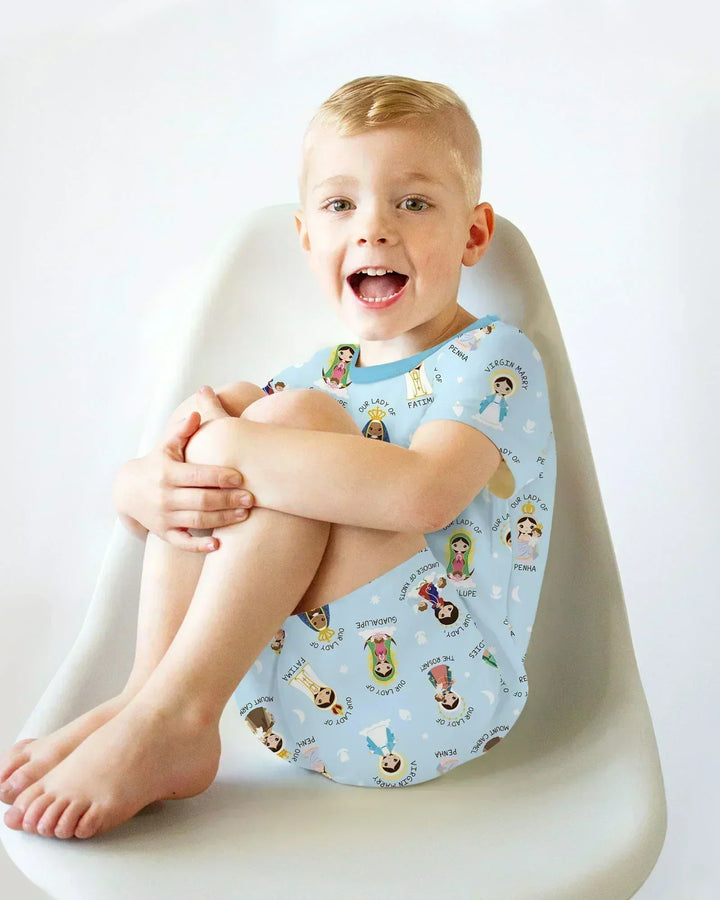 Little Marian Blessings Bamboo Two Piece Short Sleeve Shorts Pajama Set
