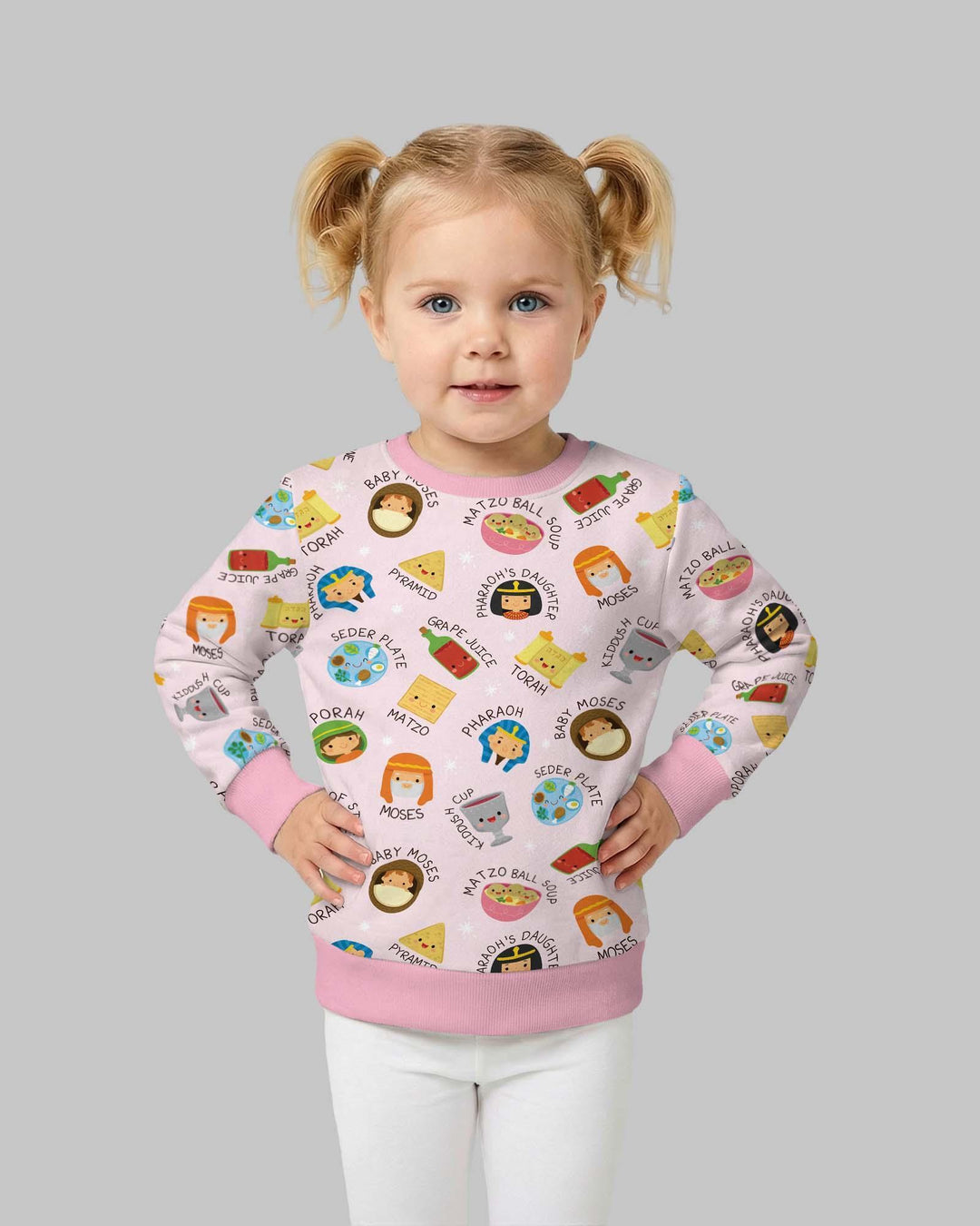 Cute Passover Characters Bamboo Crewneck Sweatshirt
