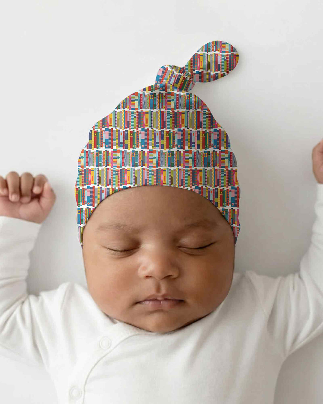 Rainbow Bookshelf Bamboo Knotted Hat