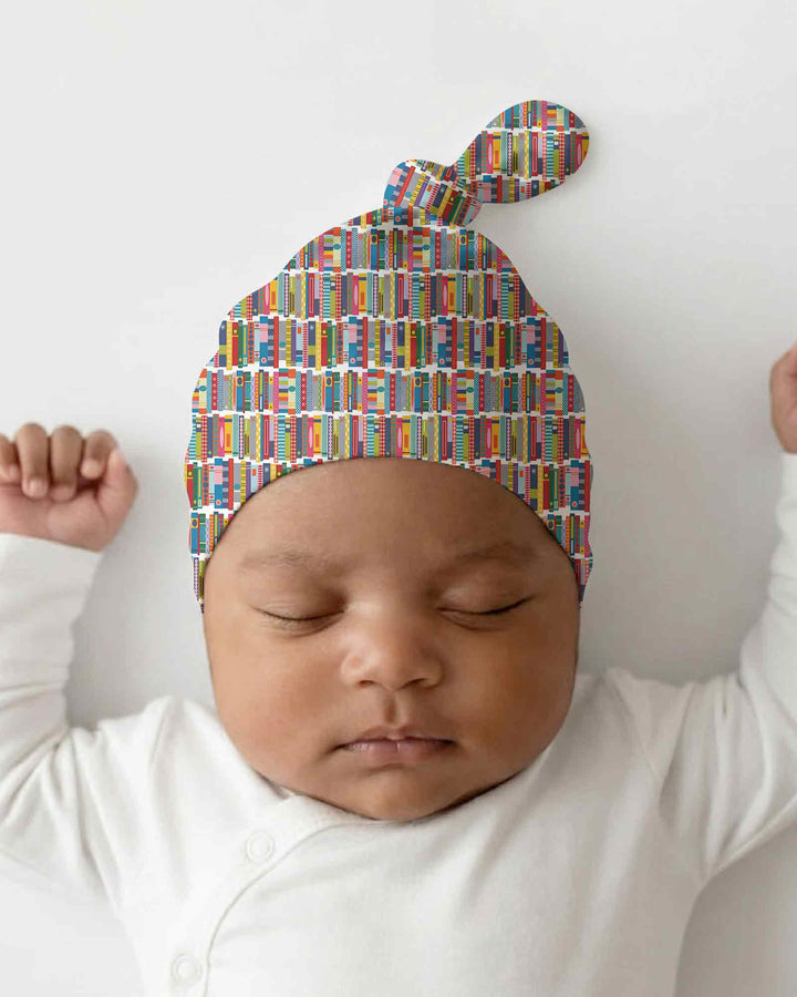 Rainbow Bookshelf Bamboo Knotted Hat