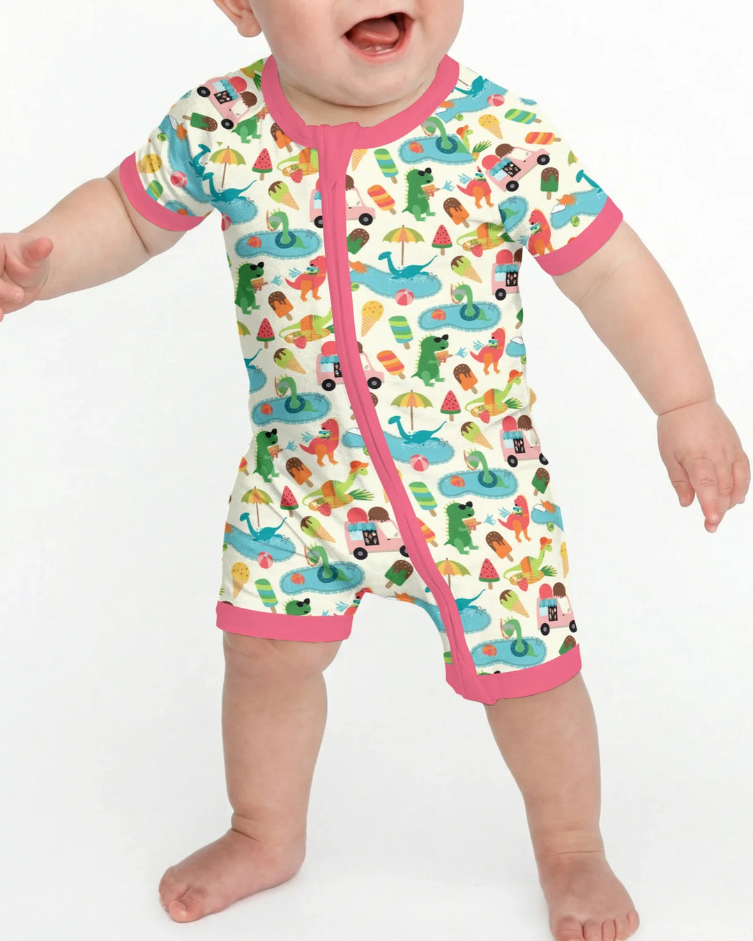 Dino Summer Splash Bamboo Shorty Zippy
