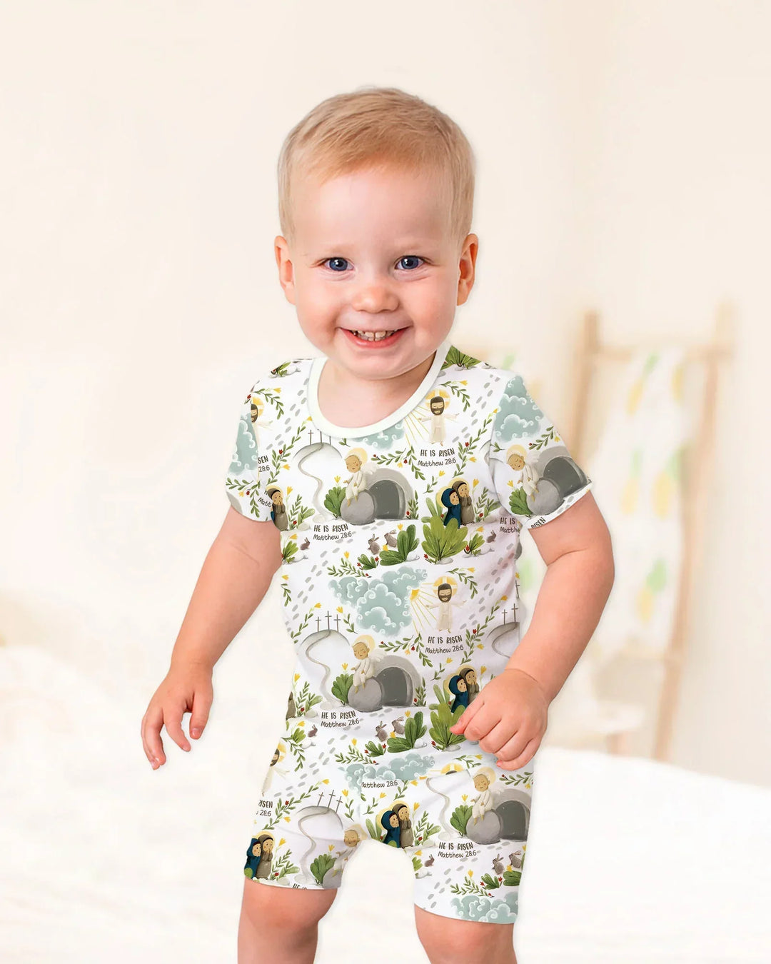 He Is Risen Two Piece Short Sleeve Shorts Pajama Set