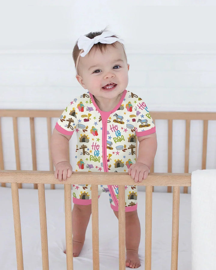 Bible Story Easter Family Matching Bamboo Shorty Zippy