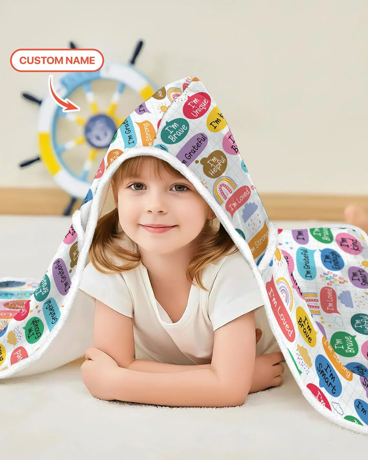 Personalized I'm Kind I'm Brave Bamboo Wearable Hooded Blanket