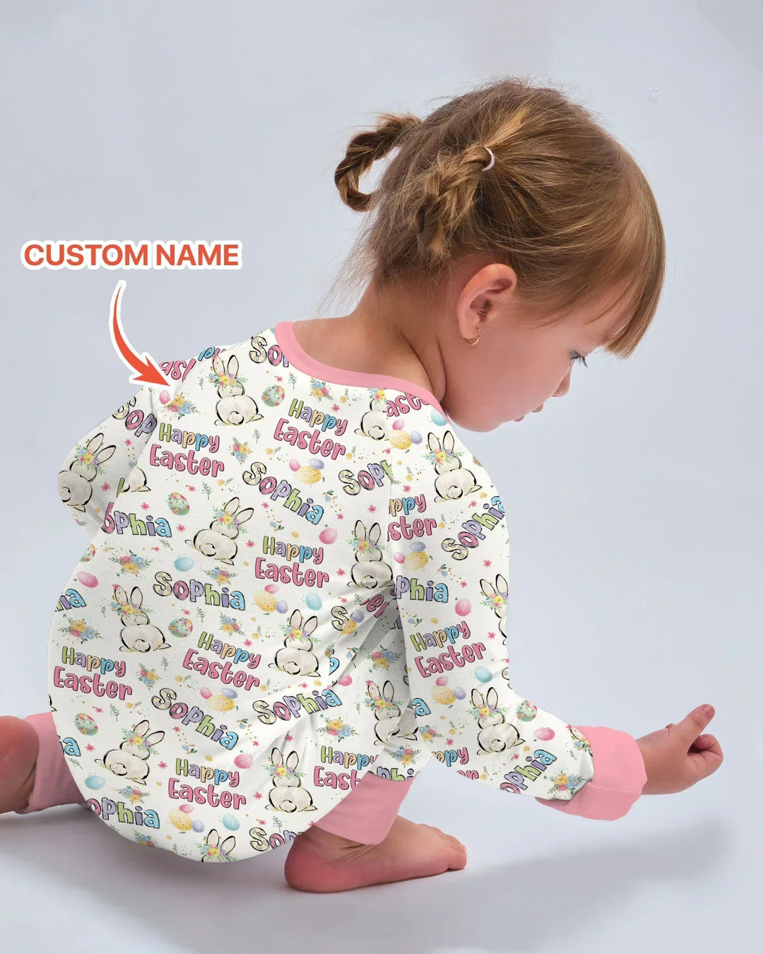 Personalized Happy Easter Bunny Bamboo Convertible Zippy