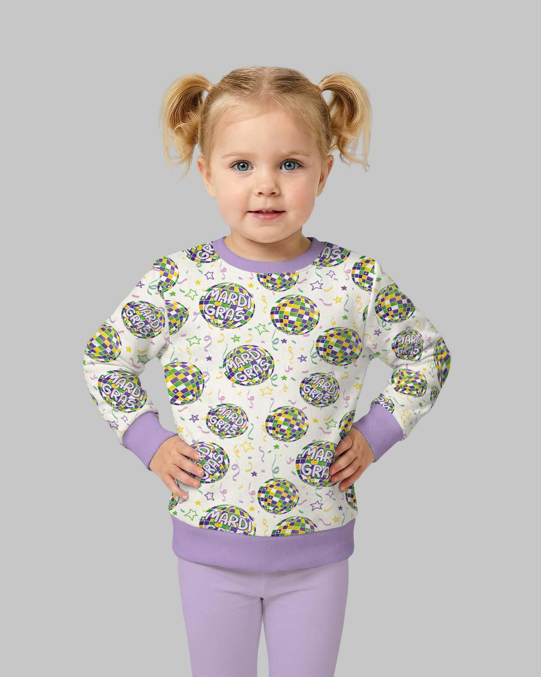Mardi Gras Disco Ball Bamboo Crewneck Sweatshirt