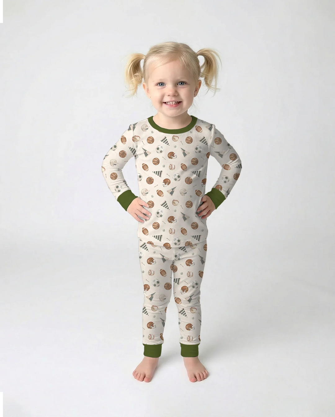 Little League Bamboo Two Piece Long Sleeve Pajama Set