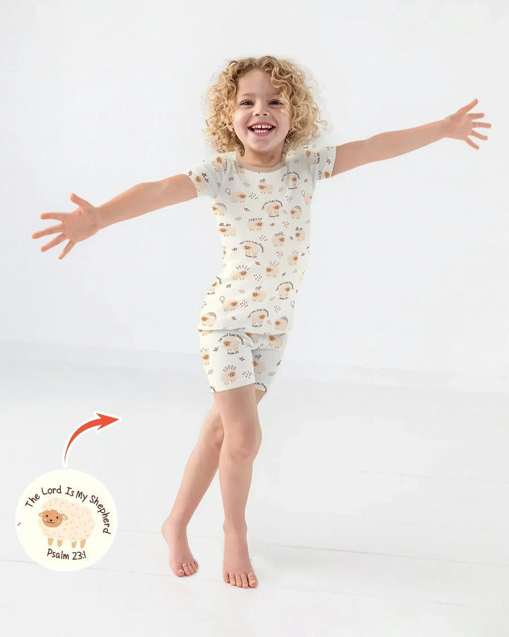 The Lord Is My Shepherd Baby Bamboo Two Piece Short Sleeve Shorts Pajama Set