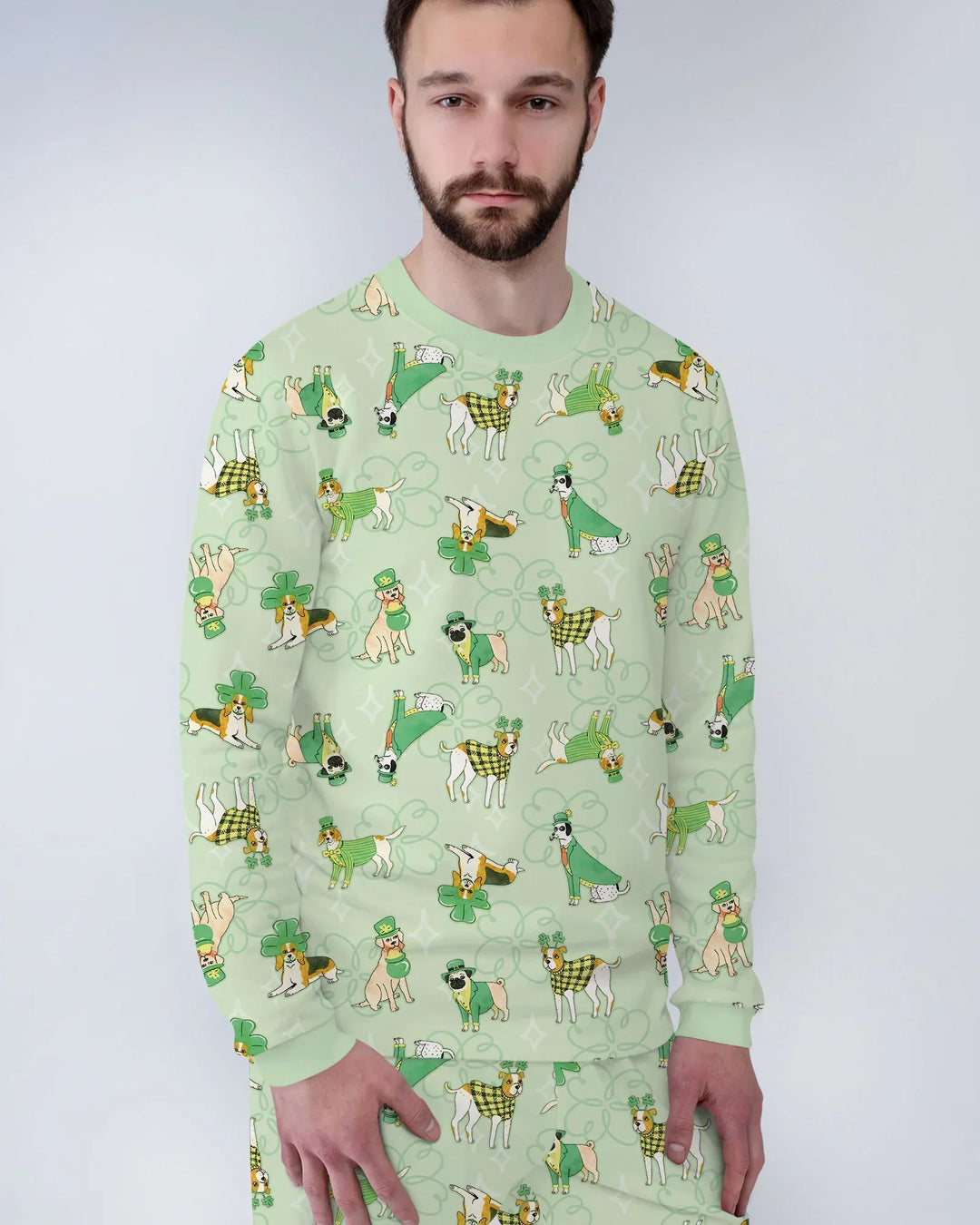 St. Patrick's Day Puppies Bamboo Men's Pajama Set