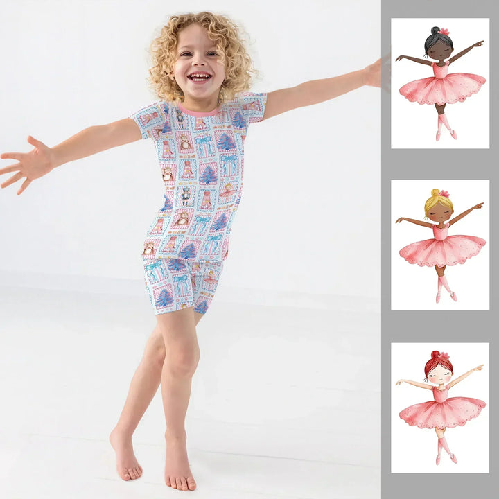 Custom Name Nutcracker Wonderland Bamboo Two Piece Short Sleeve Shorts Pajama Set