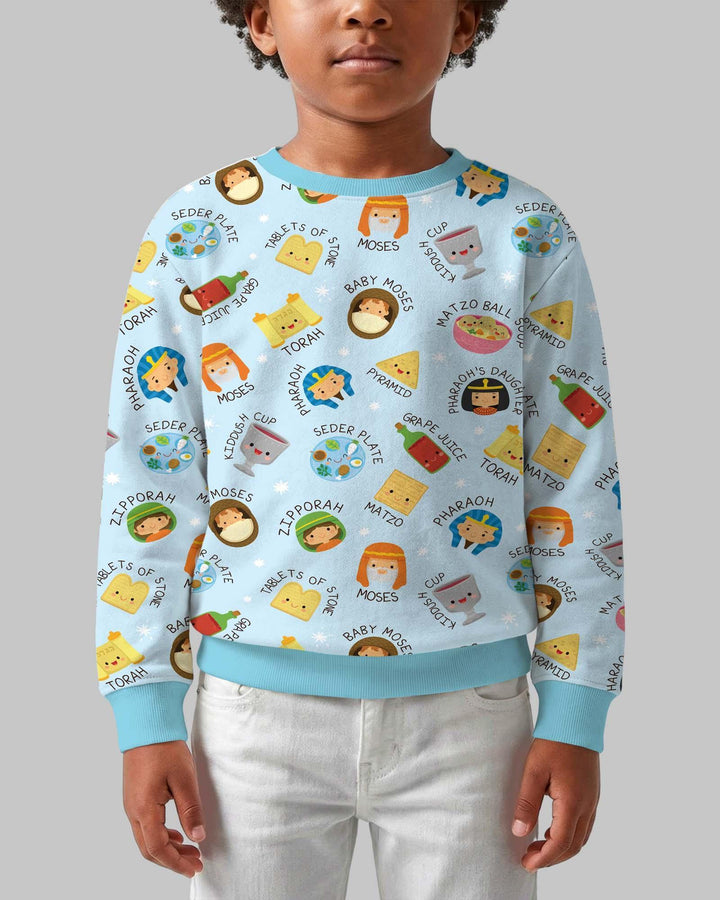 Cute Passover Characters Bamboo Crewneck Sweatshirt