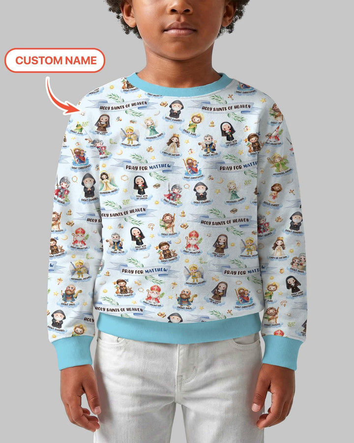 Holy Saints of Heaven Custom Name Bamboo Crewneck Sweatshirt