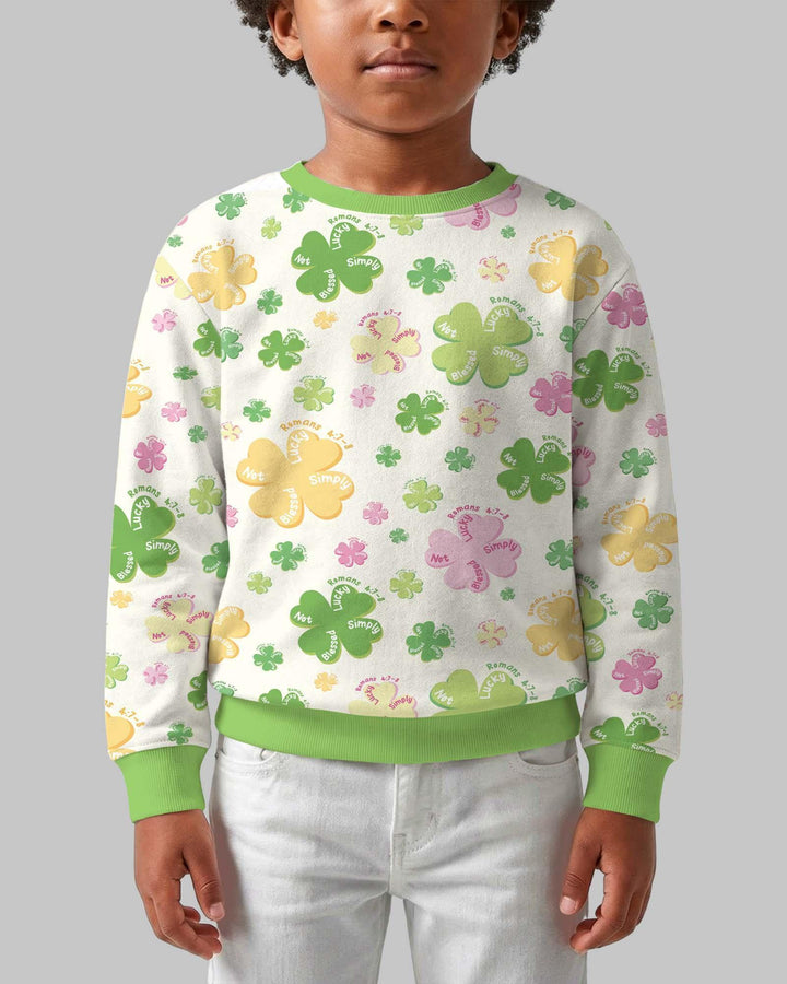 Shamrocks Print St. Patrick's Day Bamboo Crewneck Sweatshirt