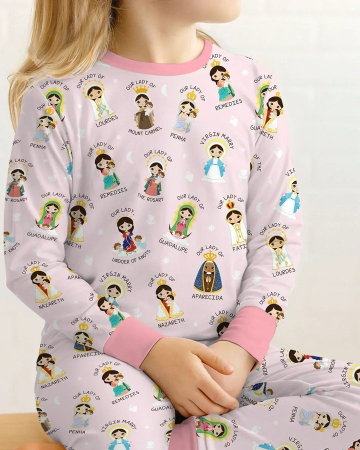 Little Marian Blessings Bamboo Two Piece Long Sleeve Pajama Set