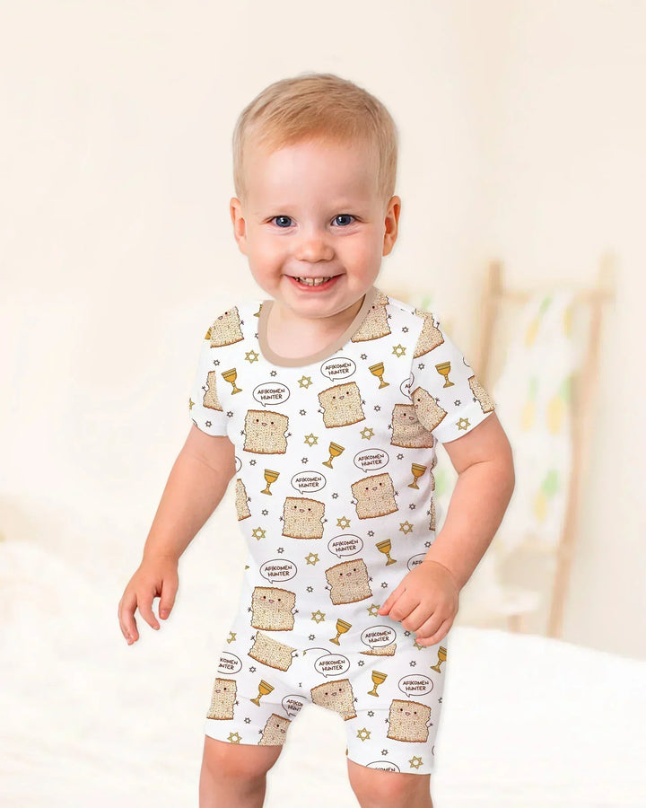 Afikomen Hunter Bamboo Two Piece Short Sleeve Shorts Pajama Set