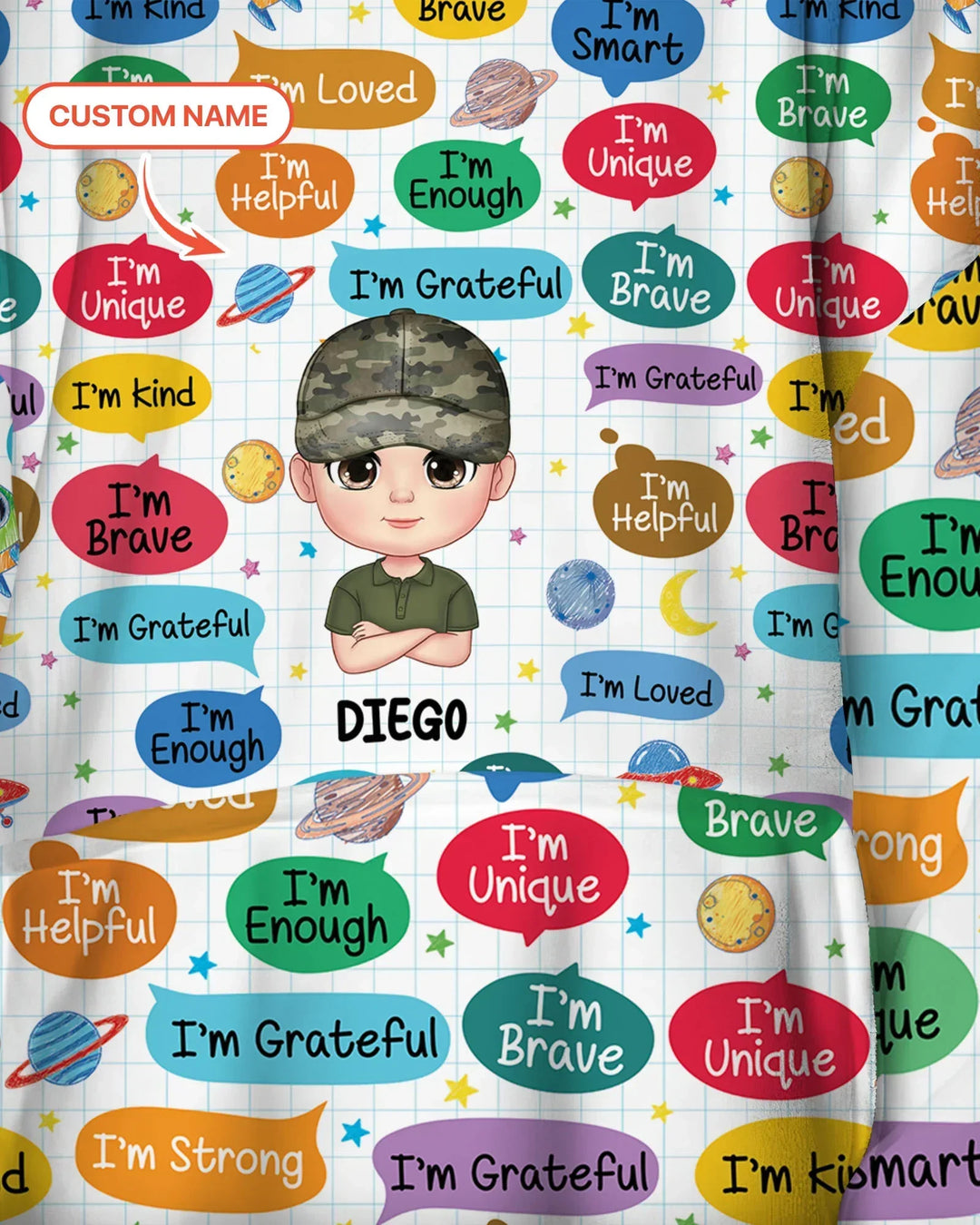 Personalized I'm Kind I'm Brave Bamboo Blanket Hoodie