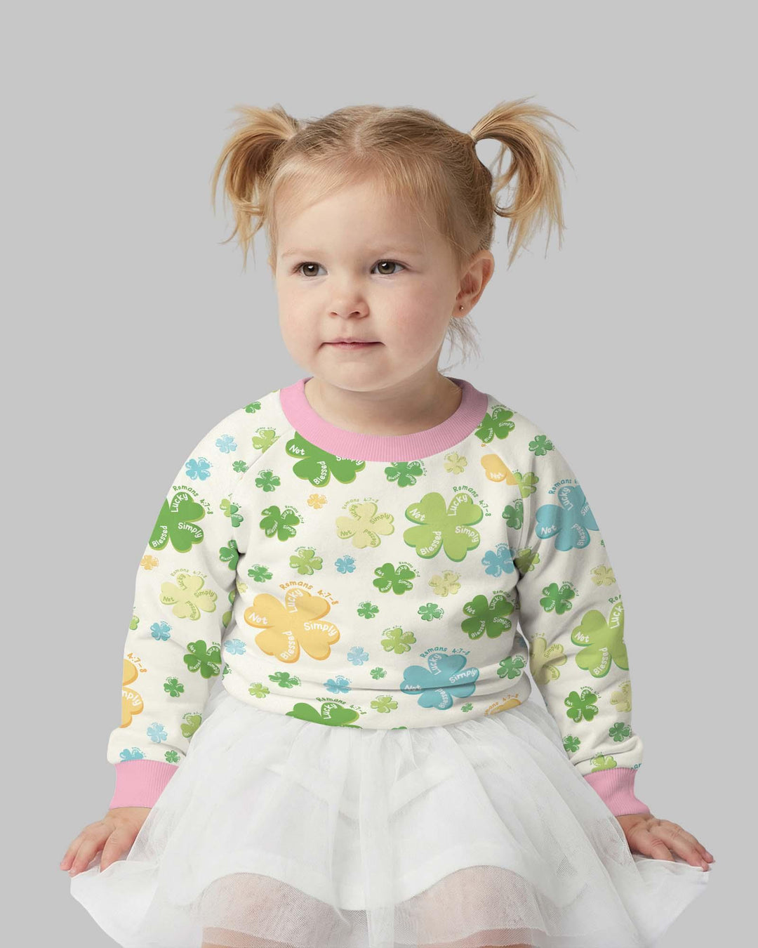 Shamrocks Print St. Patrick's Day Bamboo Crewneck Sweatshirt
