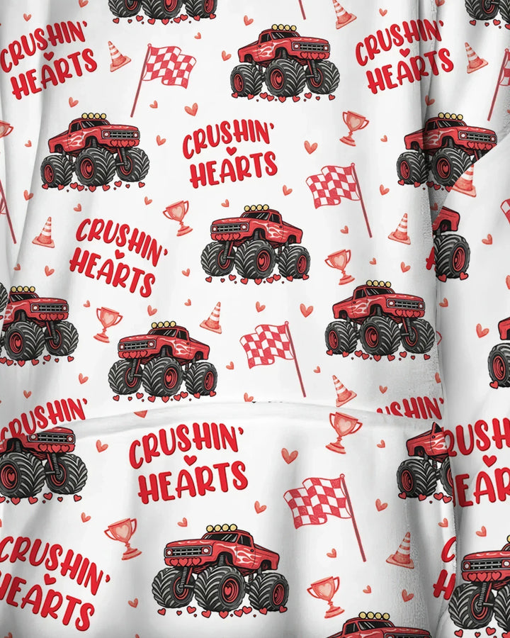 Crushin Hearts Wearable Bamboo Blanket Hoodie