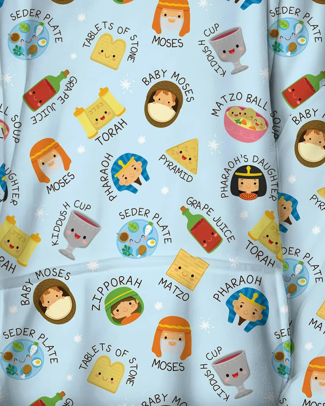 Cute Passover Characters Wearable Bamboo Blanket Hoodie