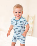 Wide Awake Matching Daddy & Me Bamboo Two Piece Short Sleeve Shorts Pajama Set