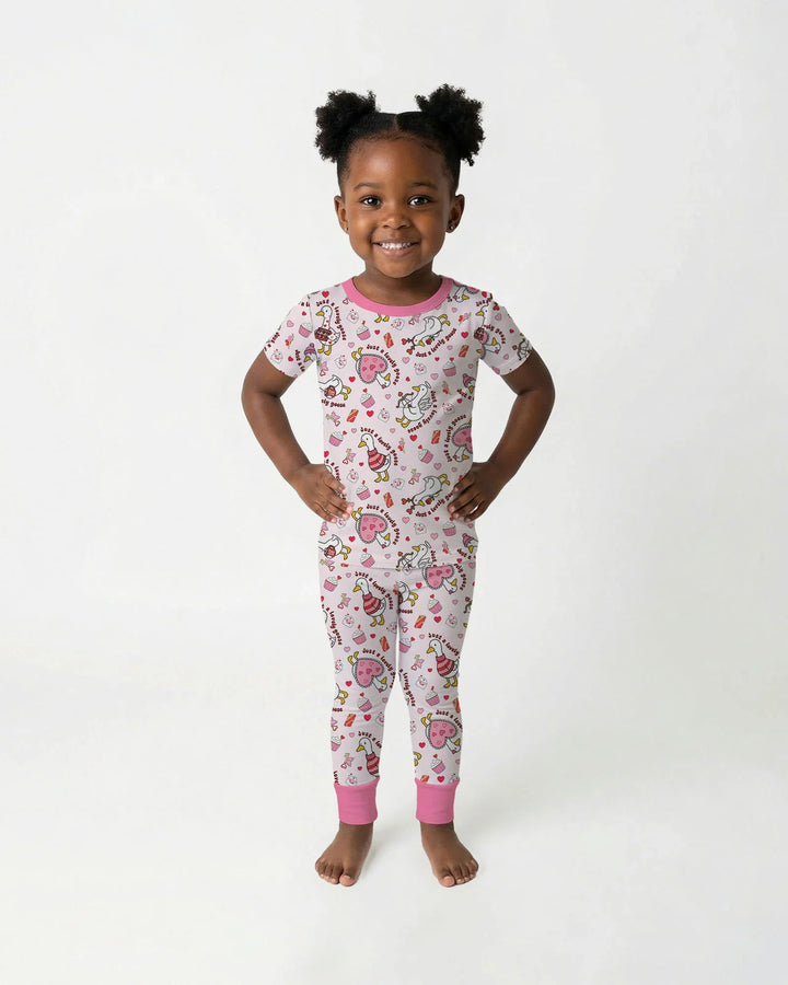 Valentine Silly Goose Bamboo Two Piece Short Sleeve Pajama Set