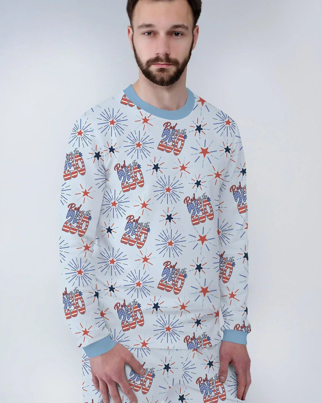 Red White and 250th Anniversary Bamboo Men's Pajama Set