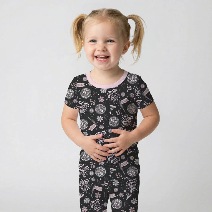 Disco New Years Eve Bamboo Two Piece Short Sleeve Pajama Set