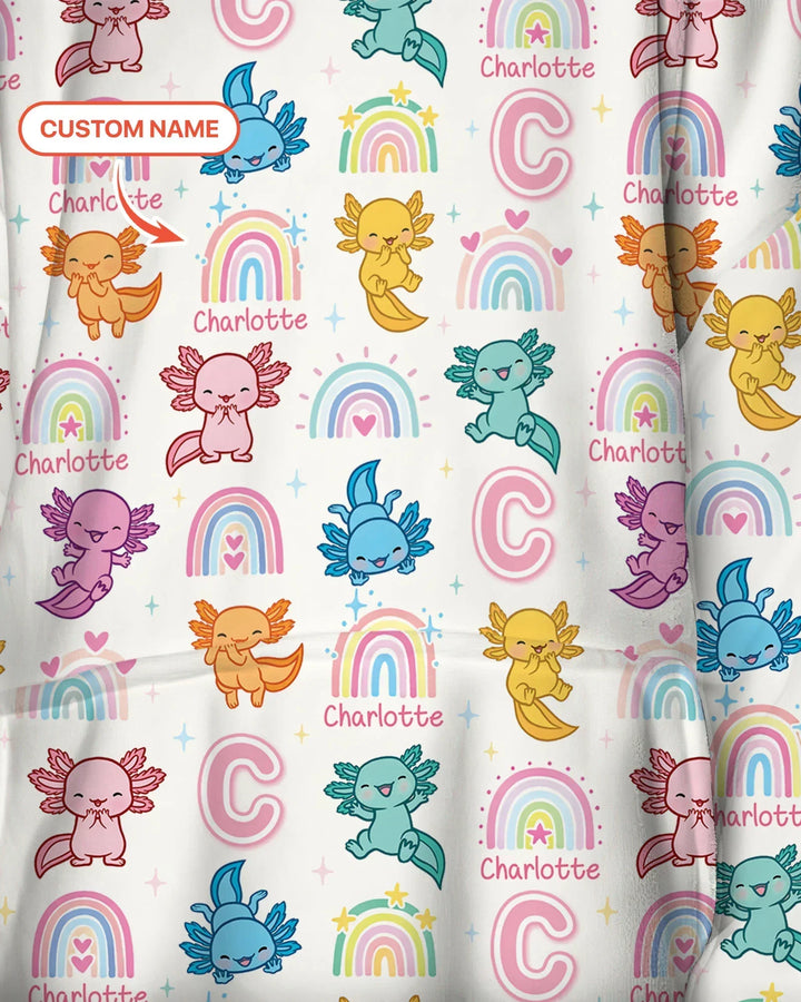 Axololt Custom Name Bamboo Blanket Hoodie