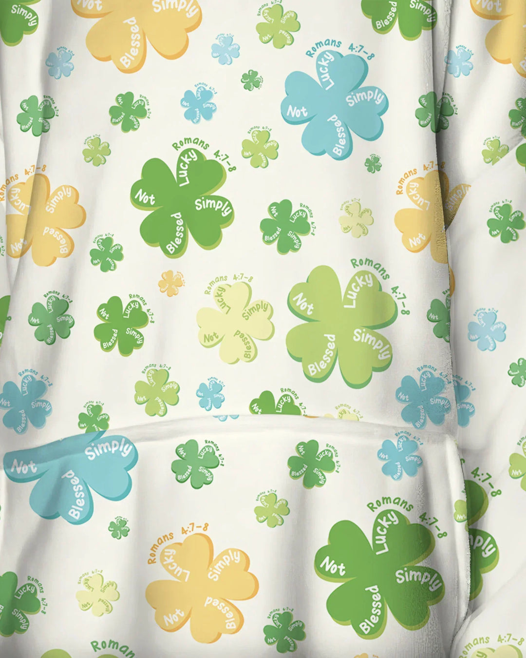 Shamrocks Print St. Patrick's Day Wearable Bamboo Blanket Hoodie