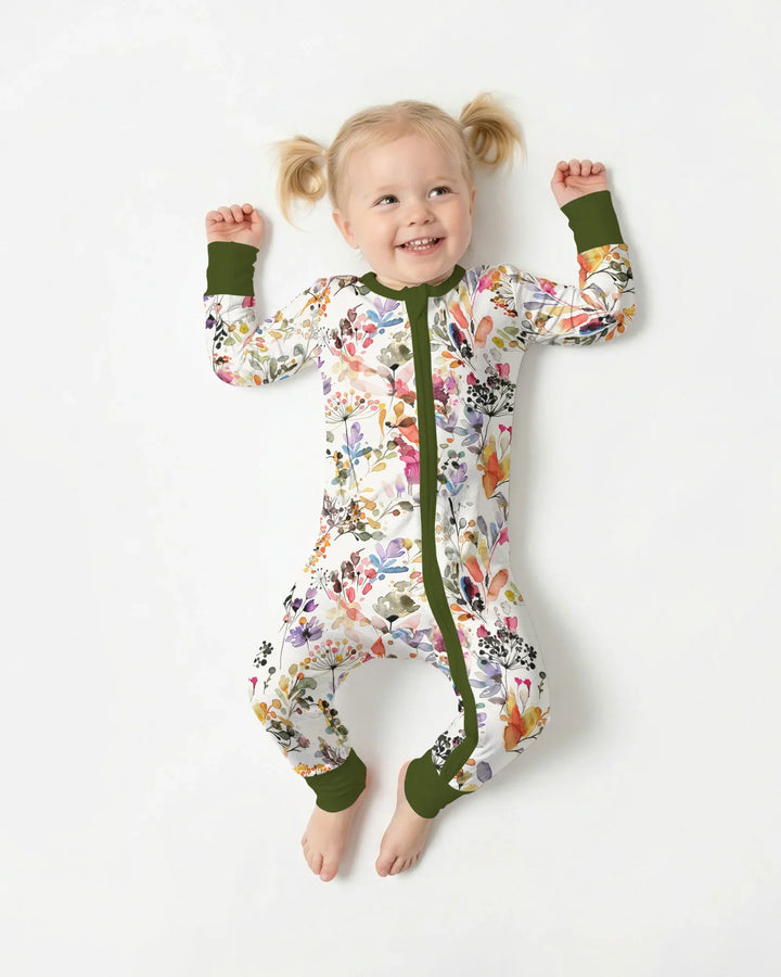 Wildflower Watercolor Garden Bamboo Convertible Zippy