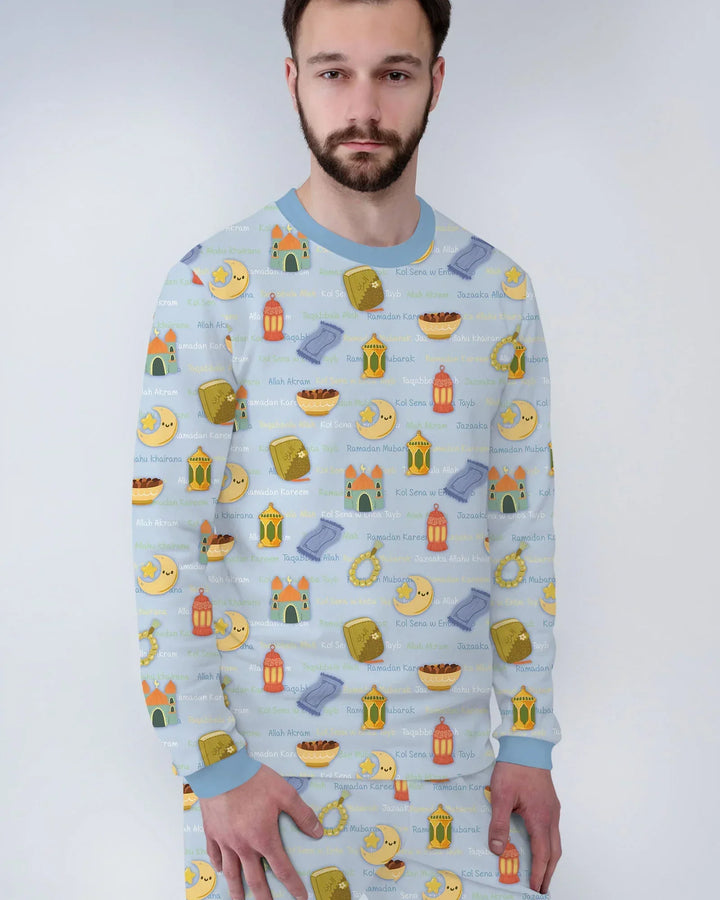 Ramadan Mubarak Family Matching Bamboo Men's Pajama Set
