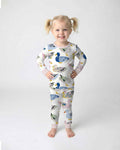 Whimsical Garden Ducks Bamboo Two Piece Long Sleeve Pajama Set