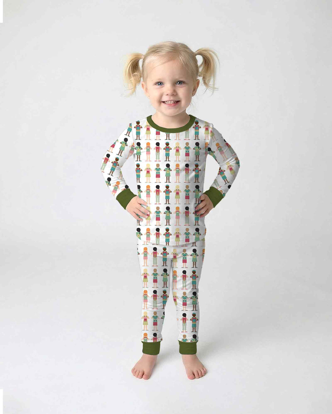 Little Friends Everywhere Bamboo Two Piece Long Sleeve Pajama Set