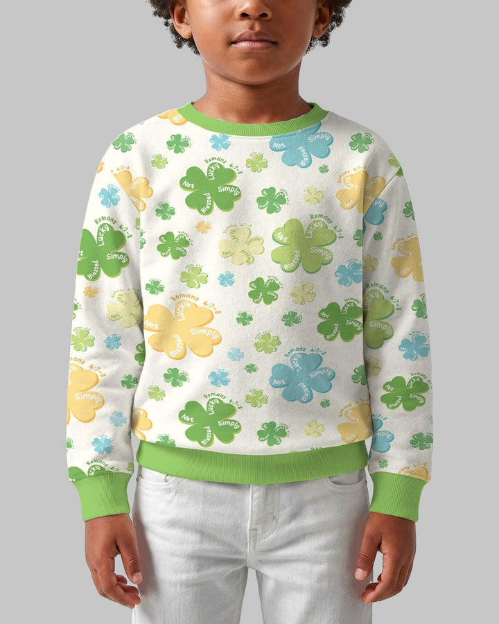 Shamrocks Print St. Patrick's Day Bamboo Crewneck Sweatshirt