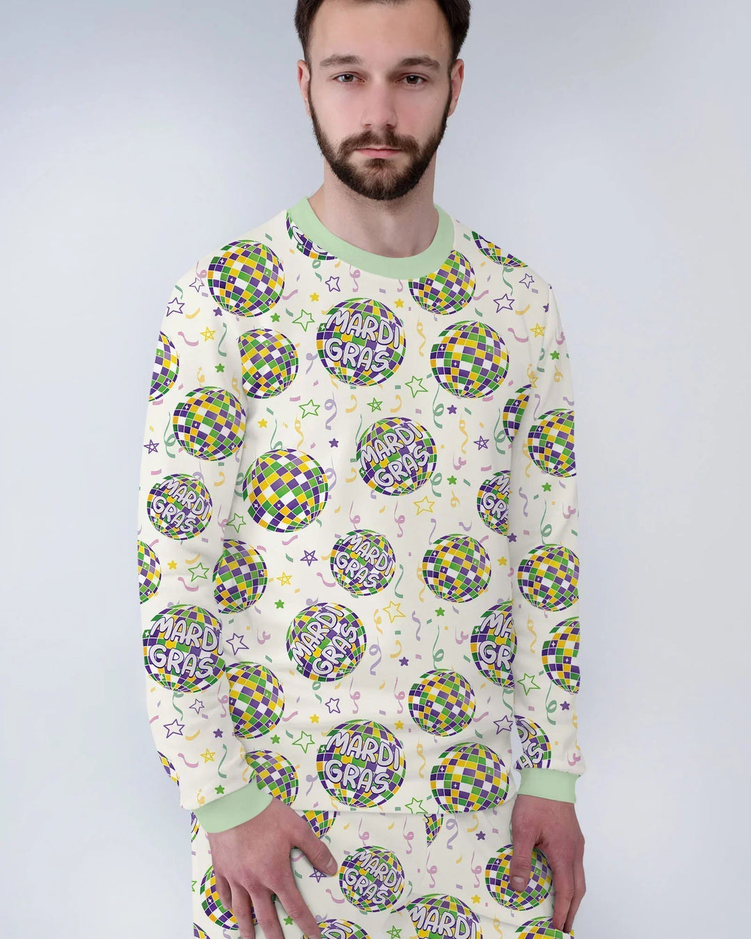 Mardi Gras Disco Ball Bamboo Men's Pajama Set
