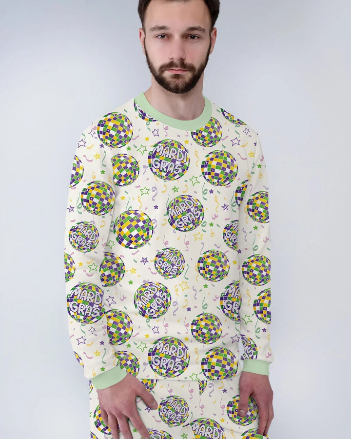 Mardi Gras Disco Ball Bamboo Men's Pajama Set