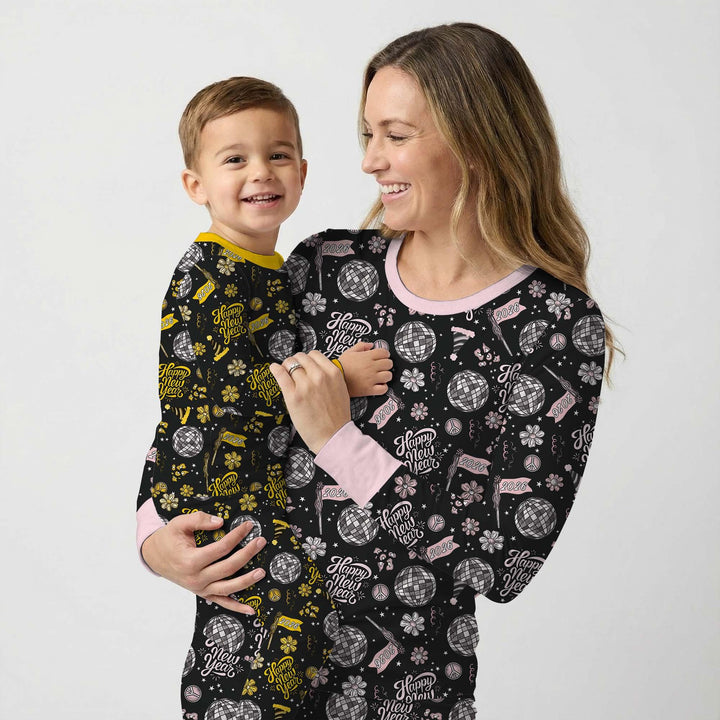 Disco New Years Eve Bamboo Two Piece Long Sleeve Pajama Set