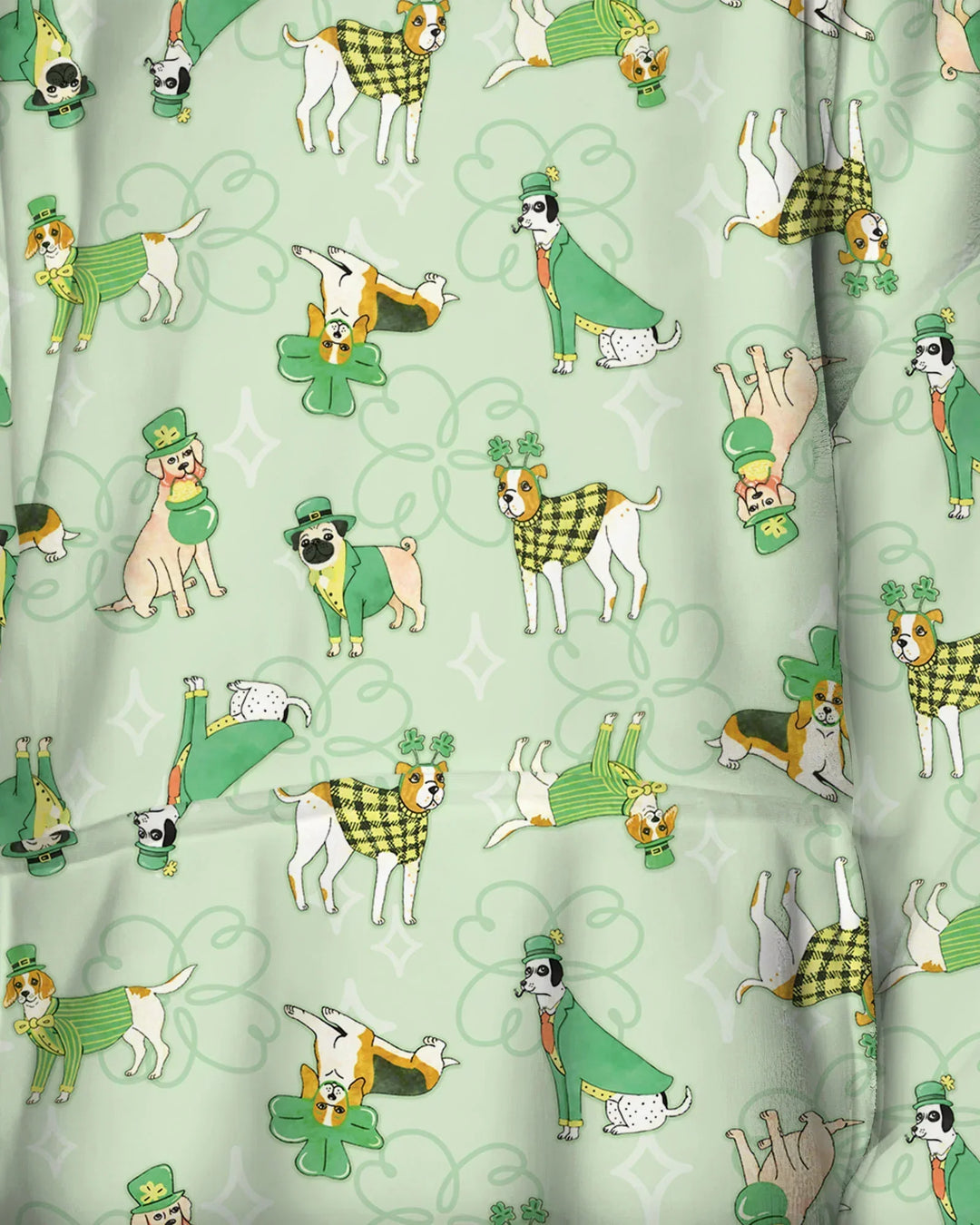 St. Patrick's Day Puppies Wearable Bamboo Blanket Hoodie
